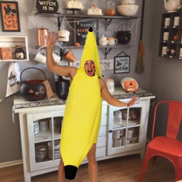 Fantasia de Homem Banana Amarela Engraçada para Carnaval e Festas