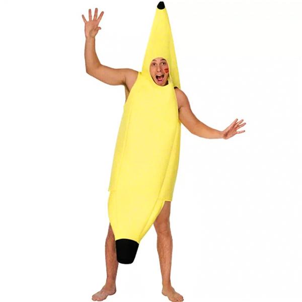 Fantasia de Homem Banana Amarela Engraçada para Carnaval e Festas