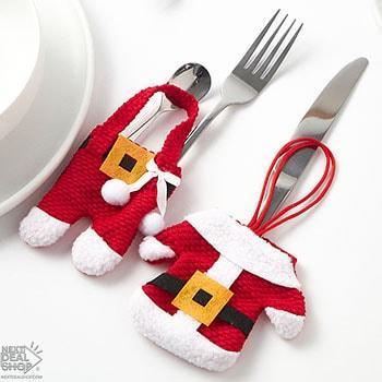 4 Peças de Porta-Talheres de Papai Noel