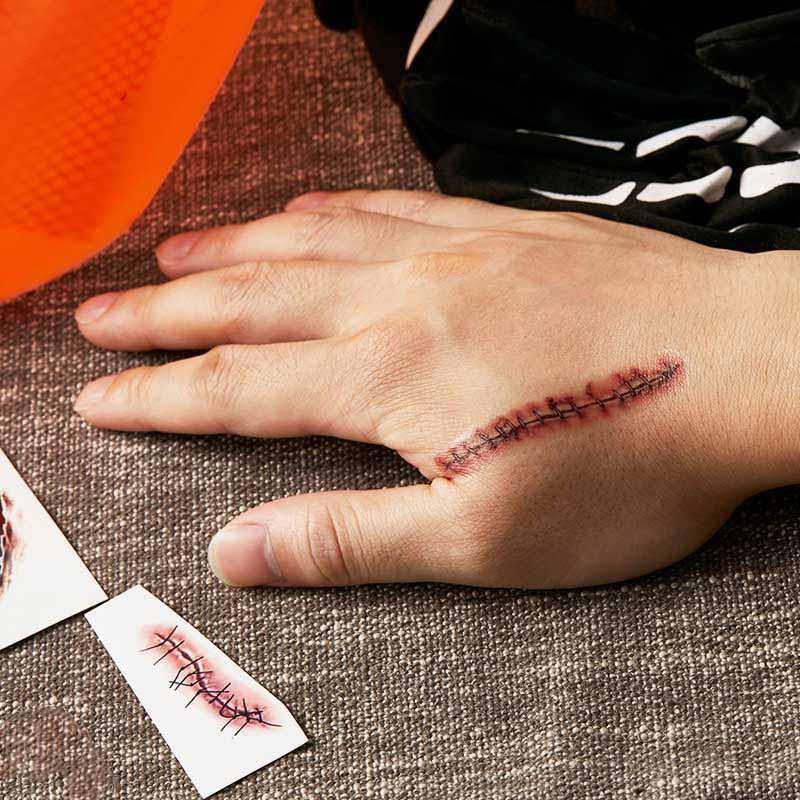 20 Peças de Pacote Duplo - Tatuagens Adesivas de Cicatrizes para Halloween