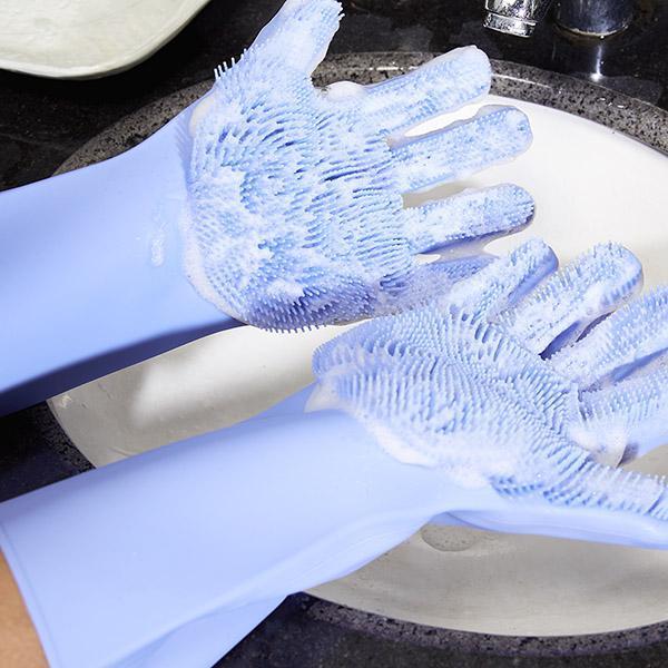 Luvas de Limpeza com Escovas de Silicone - GlovaScrub
