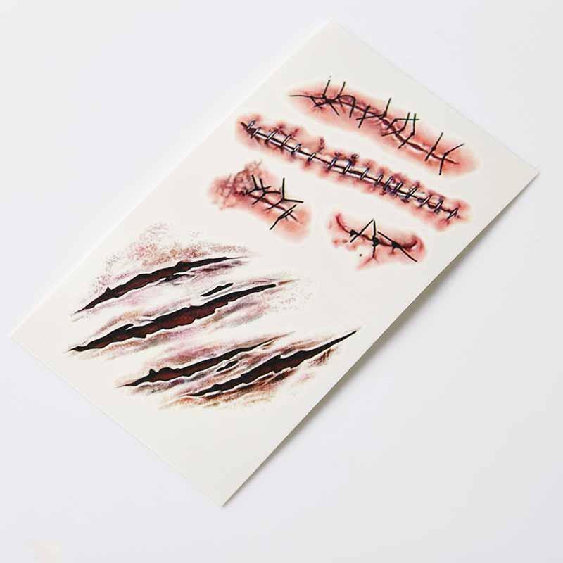 20 Peças de Pacote Duplo - Tatuagens Adesivas de Cicatrizes para Halloween