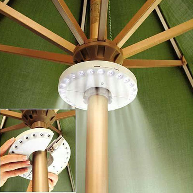 Luminaria com 28 LEDs e 3 Modos de Iluminação para Guarda-Sol